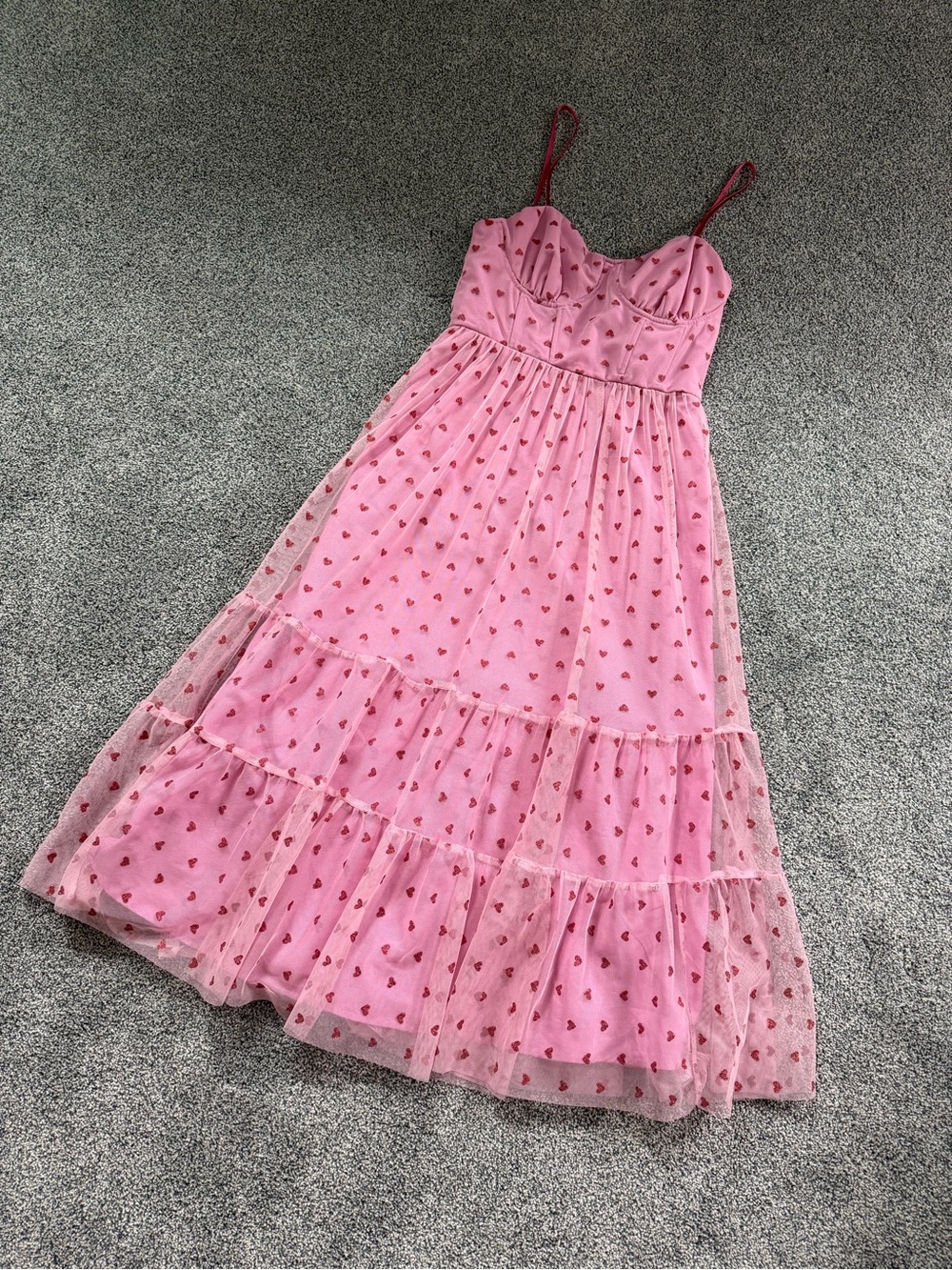 Pink Heart-Print midi dress by Betsey Johnson